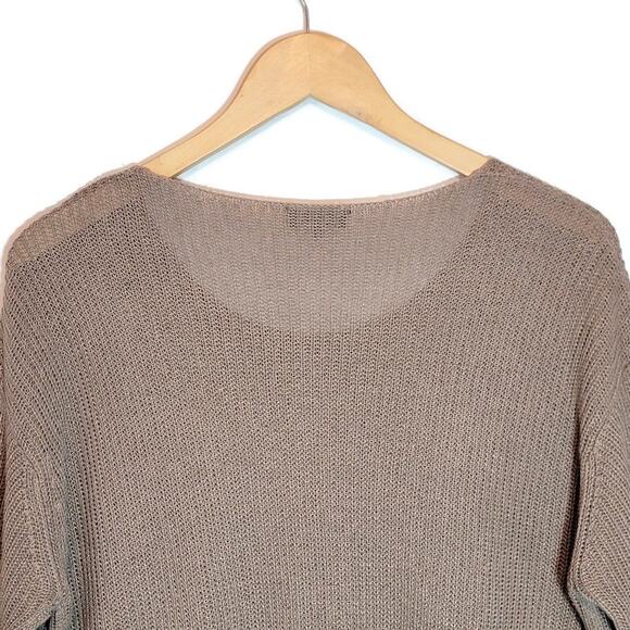 Aritzia Babaton Linen & Silk Sweater Scoop Neck 3/4 Sleeve Pullover Casual M - Picture 8 of 11
